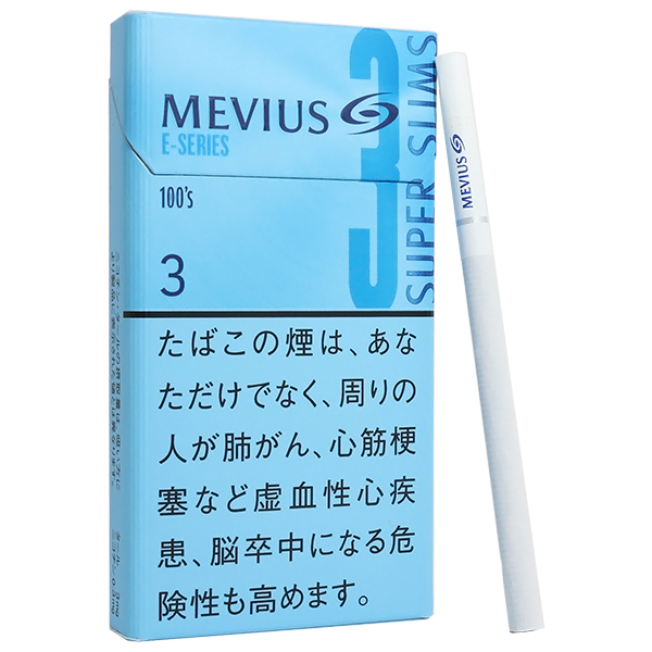 Original MEVIUS E Series 3mg 100's Slim Japanese Version Hard Pack Cigarettes – 1 Carton (10 Packs / 200 Cigarettes) | Free Worldwide Shipping