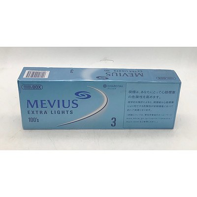Original MEVIUS Extra Lights 100's 3mg Japanese Version Hard Pack Cigarettes – 1 Carton (10 Packs / 200 Cigarettes) | Free Worldwide Shipping